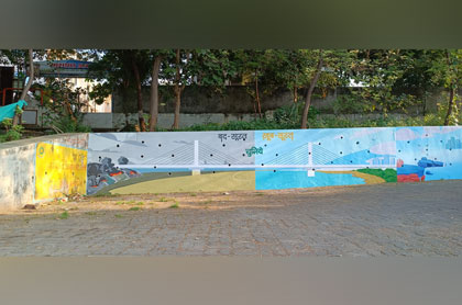 Ambika River Front Wall Painting