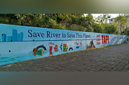 Ambika River Front Wall Painting